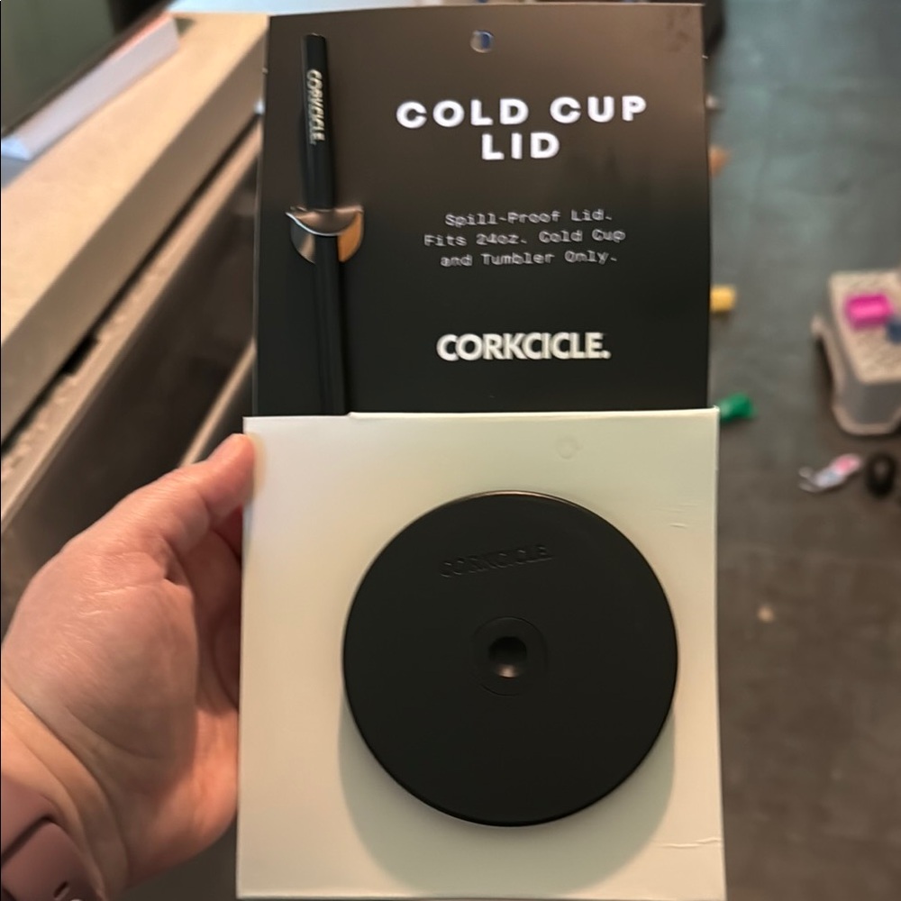 Corkcicle Black Cold Cup Lid and Straw